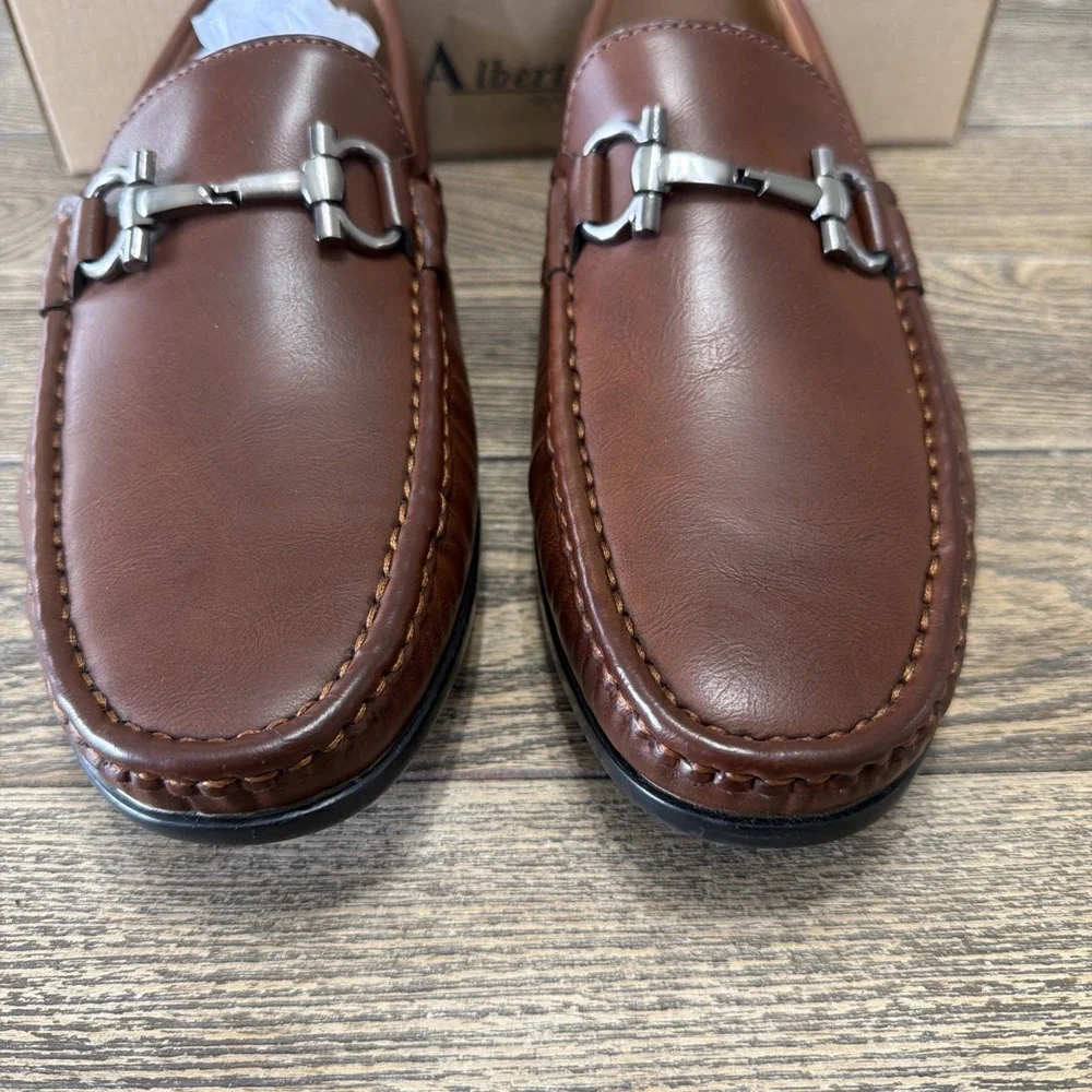Albertini Men's Brown Bit Loafers‎ 8.5 Dress Shoe New With Box